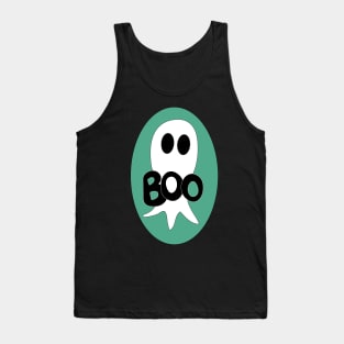 Cute Halloween ghost cartoon with BOO text Tank Top